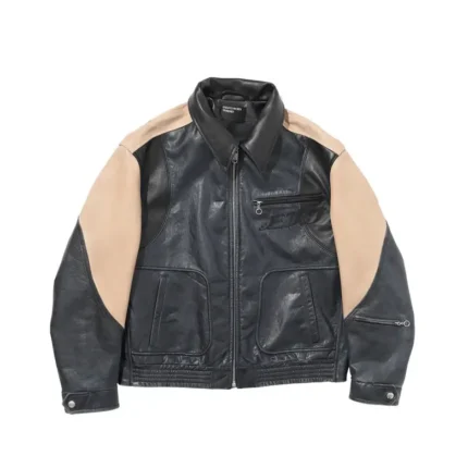 Erd Combaittimento Colorblocked Leather Jacket 1.webp