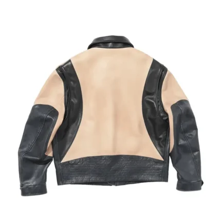 Erd Combaittimento Colorblocked Leather Jacket 2.webp